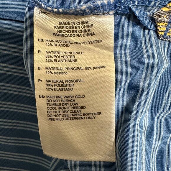 Adidas Golf Mens Size 2XL Blue Striped Logo’d Golf Short Sleeve Polo Shirt - Picture 7 of 7